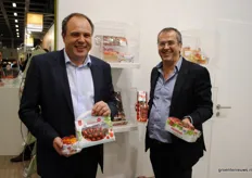 Paul van de Mierop en Koen Lauwerysen van Den Berk BVBA presenteren de nieuwe lijn tomaten onder het merk Den Berk Delice