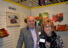 Jos Jordens en Mariette Hansen van Gemex. Deze specialist op het gebied van het Belgische Groenten en fruit aanbod was één van de eersten die deelnamen aan de Fruit Logistica 26 jaar geleden.